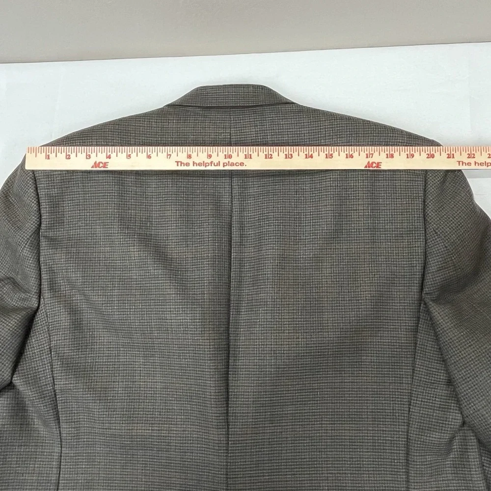 Vintage Polo Ralph Lauren Blazer Mens 44S Brown Houndstooth‎ 100% Wool